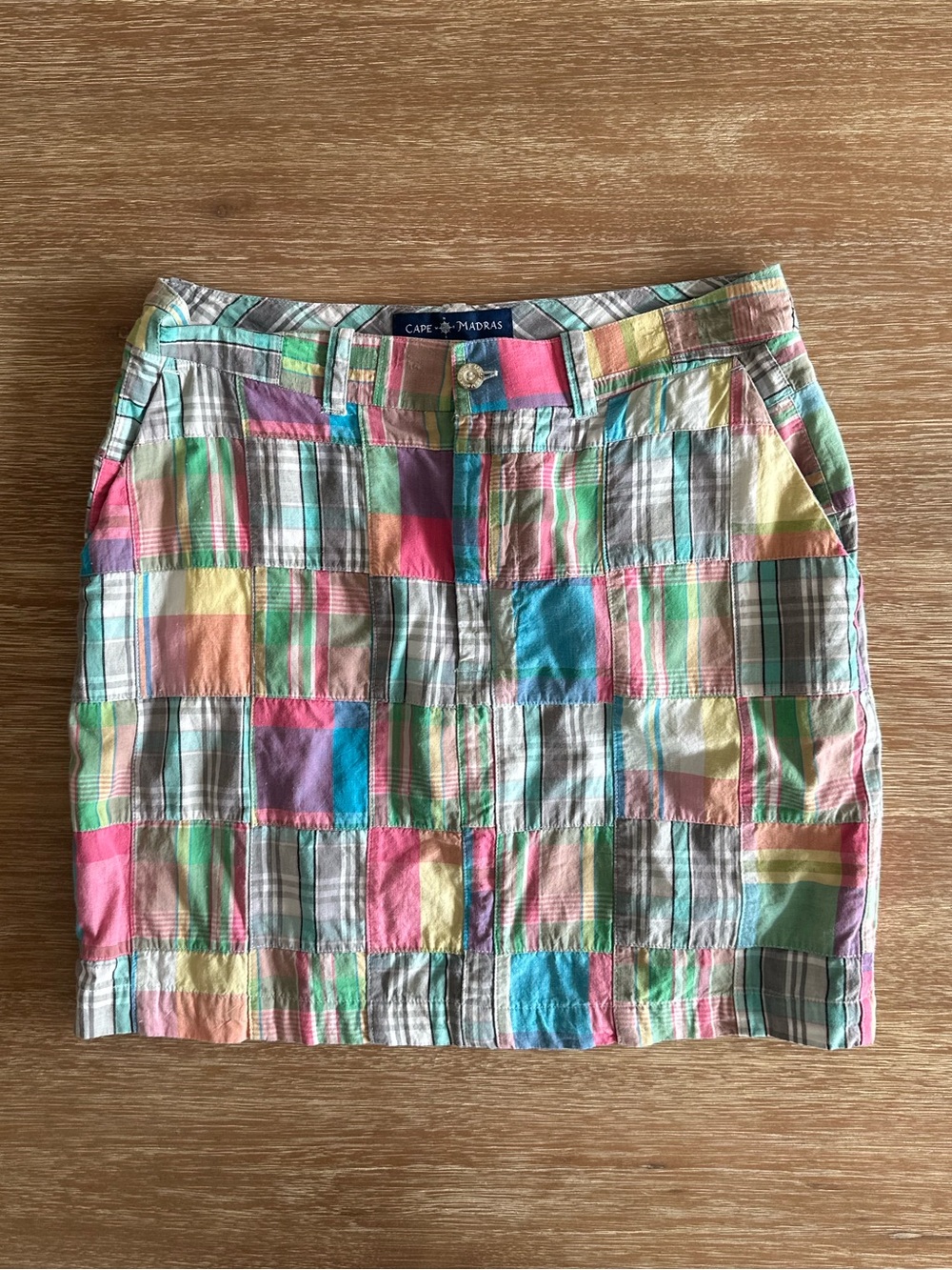 Cape Madras Patchwork Cotton Skirt Size 6